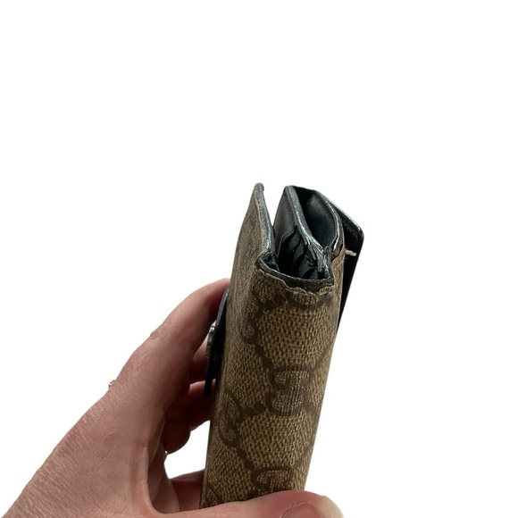 Gucci Blue and Brown Canvas Coated Folding Wallet - Picture 9 of 13